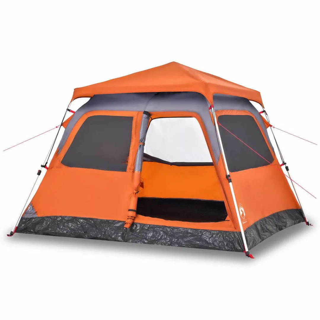 vidaXL Kuppelzelt Kuppel-Campingzelt 4 Personen Grau günstig online kaufen