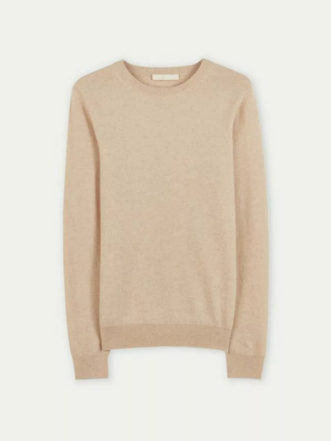 GOBI Cashmere Rundhalspullover Naturfarbe Basic R-Ausschnitt Kaschmirpullov günstig online kaufen