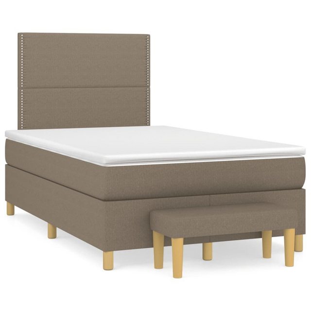 vidaXL Bettgestell Boxspringbett mit Matratze Taupe 120x200 cm Stoff Bett B günstig online kaufen