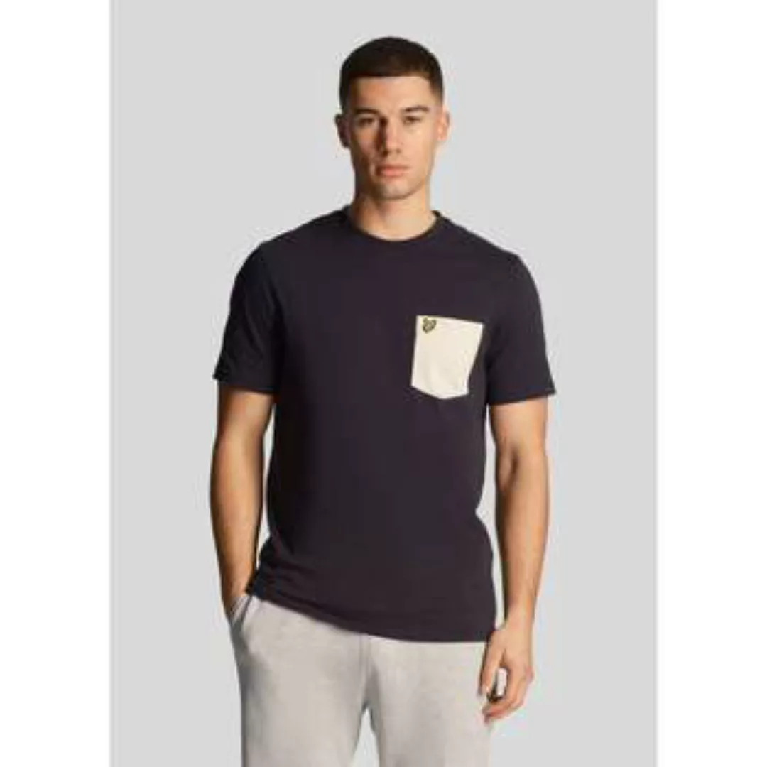 Lyle & Scott  T-Shirts & Poloshirts T-Shirt mit Kontrasttaschen – Dark Navy günstig online kaufen