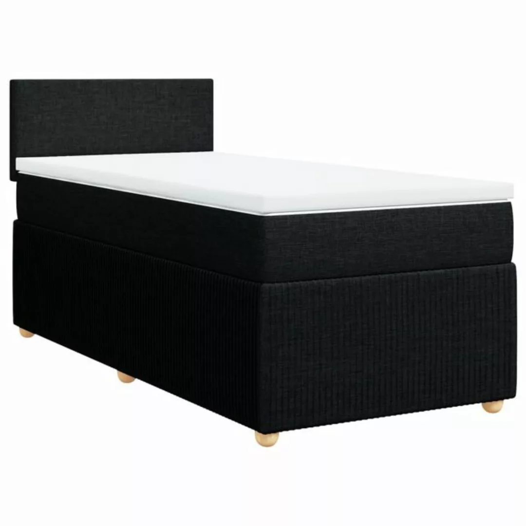 vidaXL Bett Boxspringbett mit Matratze Schwarz 80x200 cm Stoff günstig online kaufen