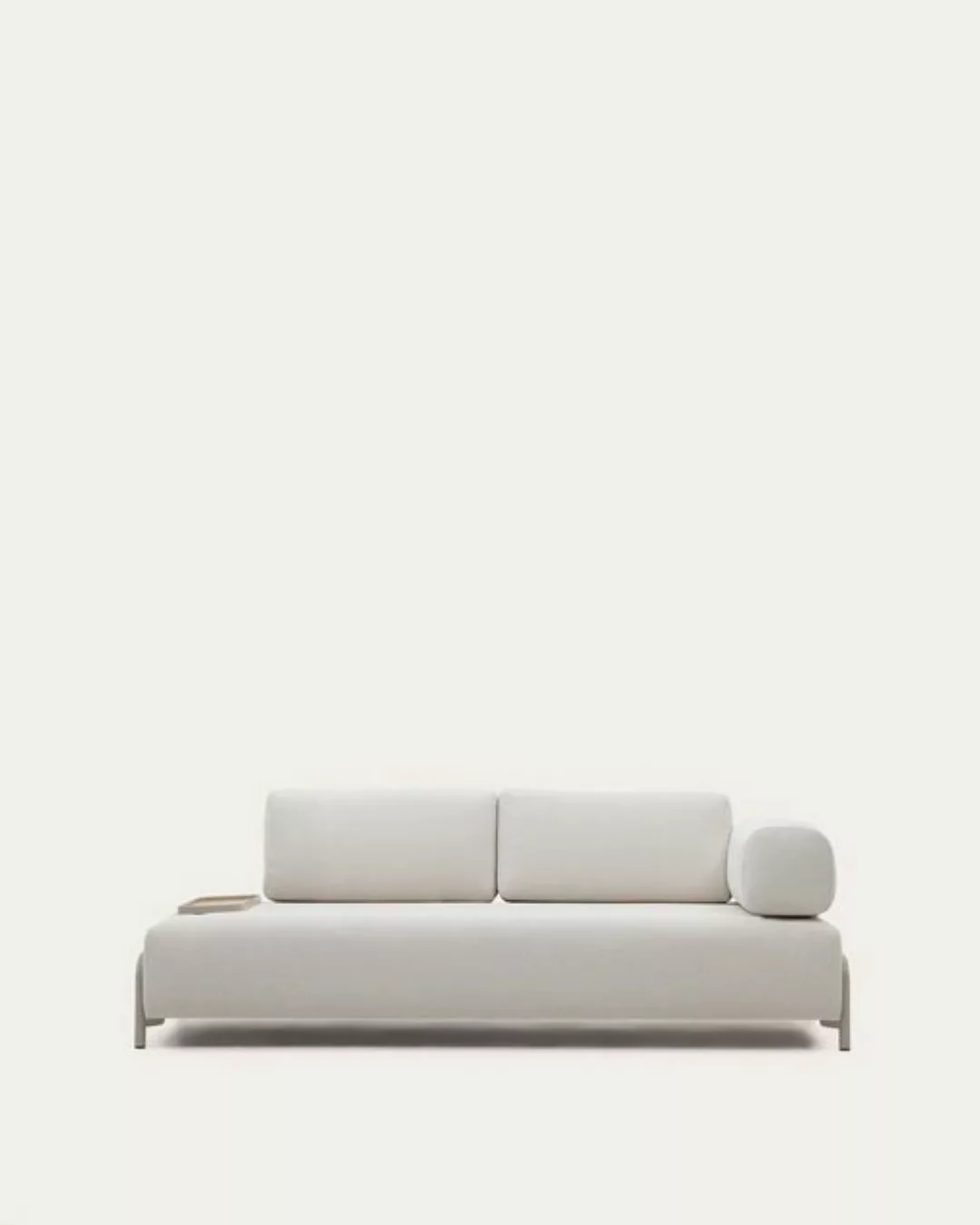 Natur24 Sofa 3-Sitzer-Sofa Compo 232 x 82 x 98 cm beiger Chenille, Metall g günstig online kaufen