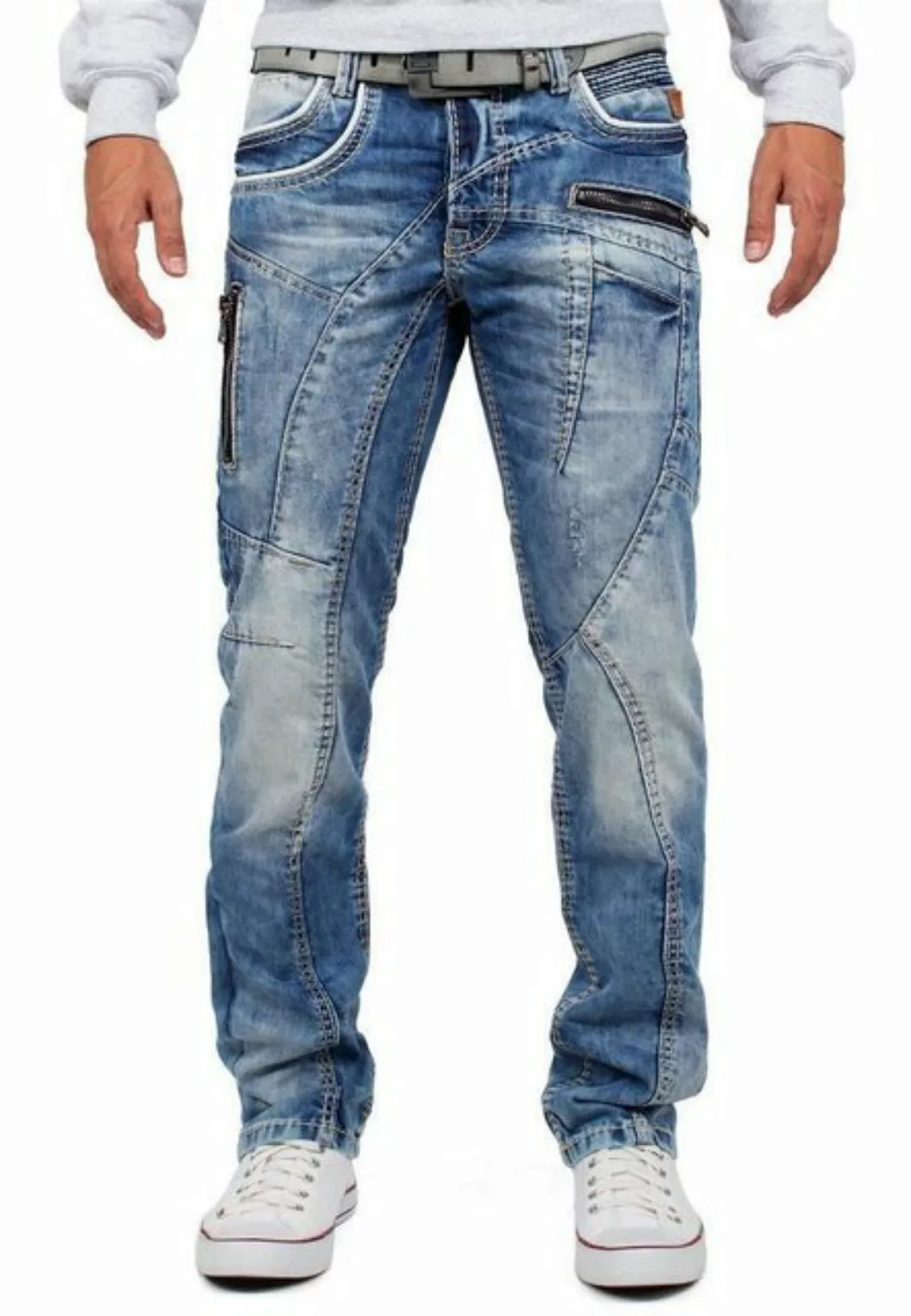 Cipo & Baxx Regular-fit-Jeans Herren Hose BA-C1150 mit Verzierungen und Rei günstig online kaufen