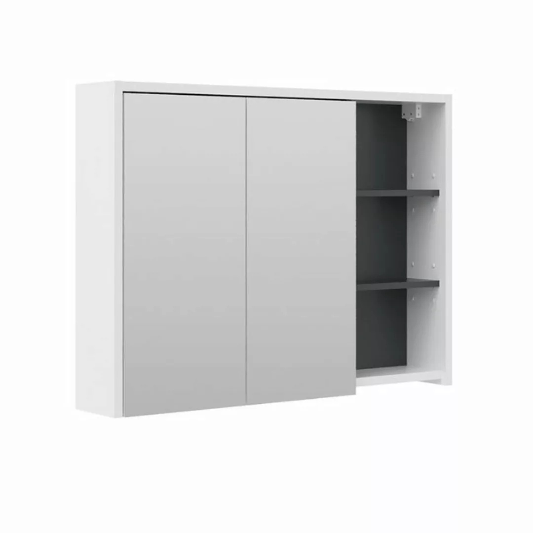 Vicco Badezimmerspiegelschrank Viola, Anthrazit/Weiß, 100 x 75 cm günstig online kaufen