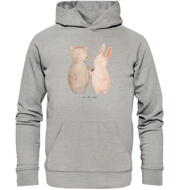 Mr. & Mrs. Panda Hoodie Größe XS Bär und Hase Umarmen - Heather Grey - Gesc günstig online kaufen