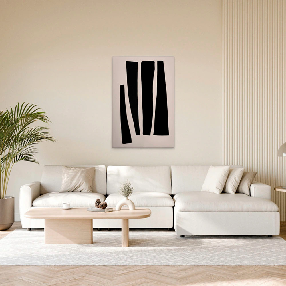 A.S. Création Leinwandbild "Abstract 2 - Wandbild Creme Schwarz Keilrahmen günstig online kaufen