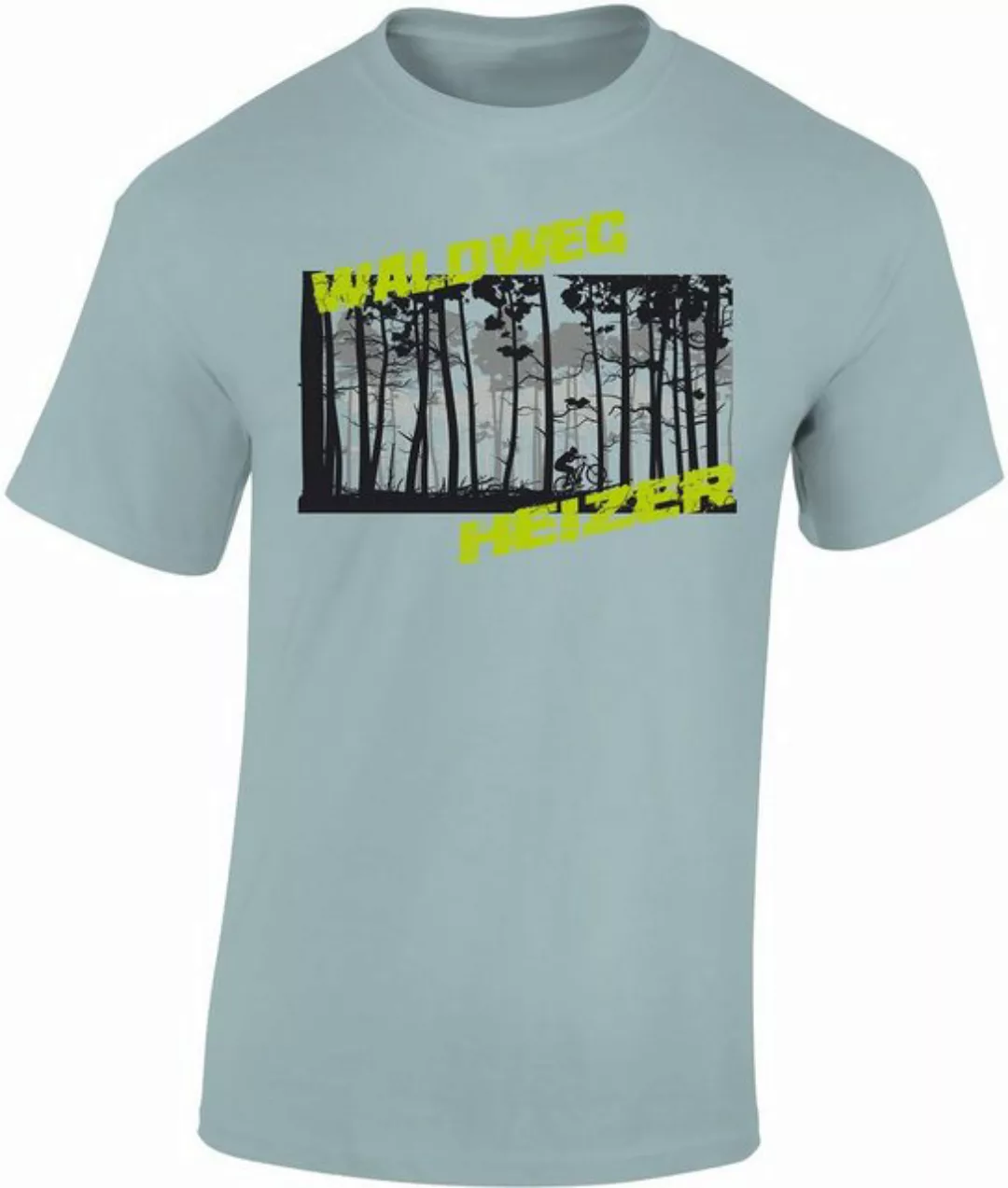 Baddery Print-Shirt Fahrrad T-Shirt: "Waldweg Heizer", hochwertiger Siebdru günstig online kaufen