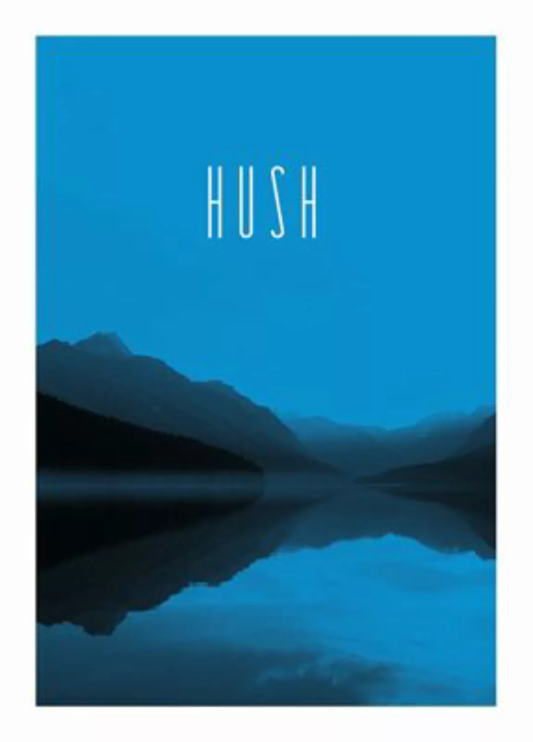 KOMAR Wandbild - Word Lake Hush Blue  - Größe: 50 x 70 cm mehrfarbig Gr. on günstig online kaufen