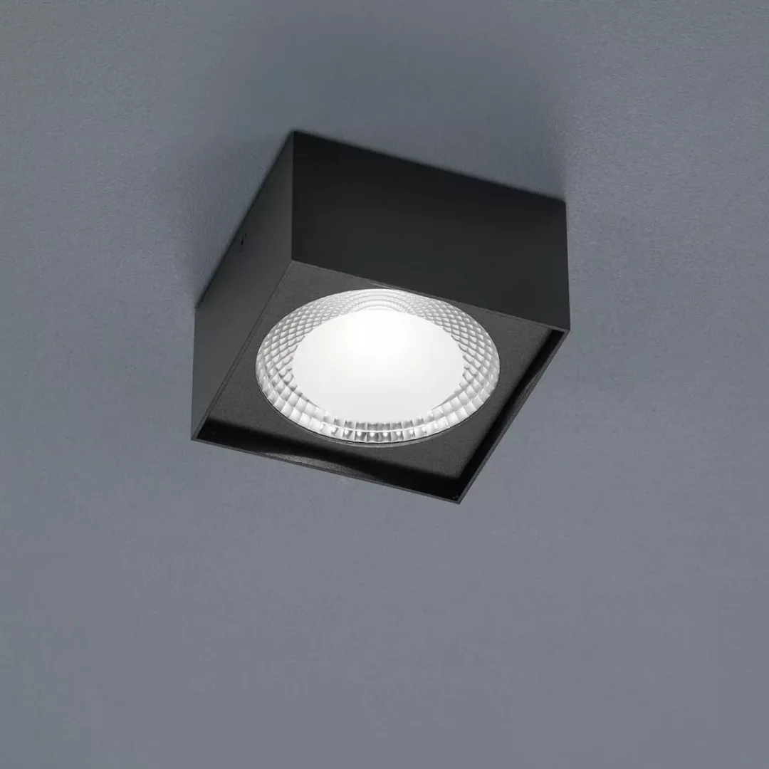 LED Deckenleuchte Kari in Schwarz-matt 12W 1030lm eckig günstig online kaufen