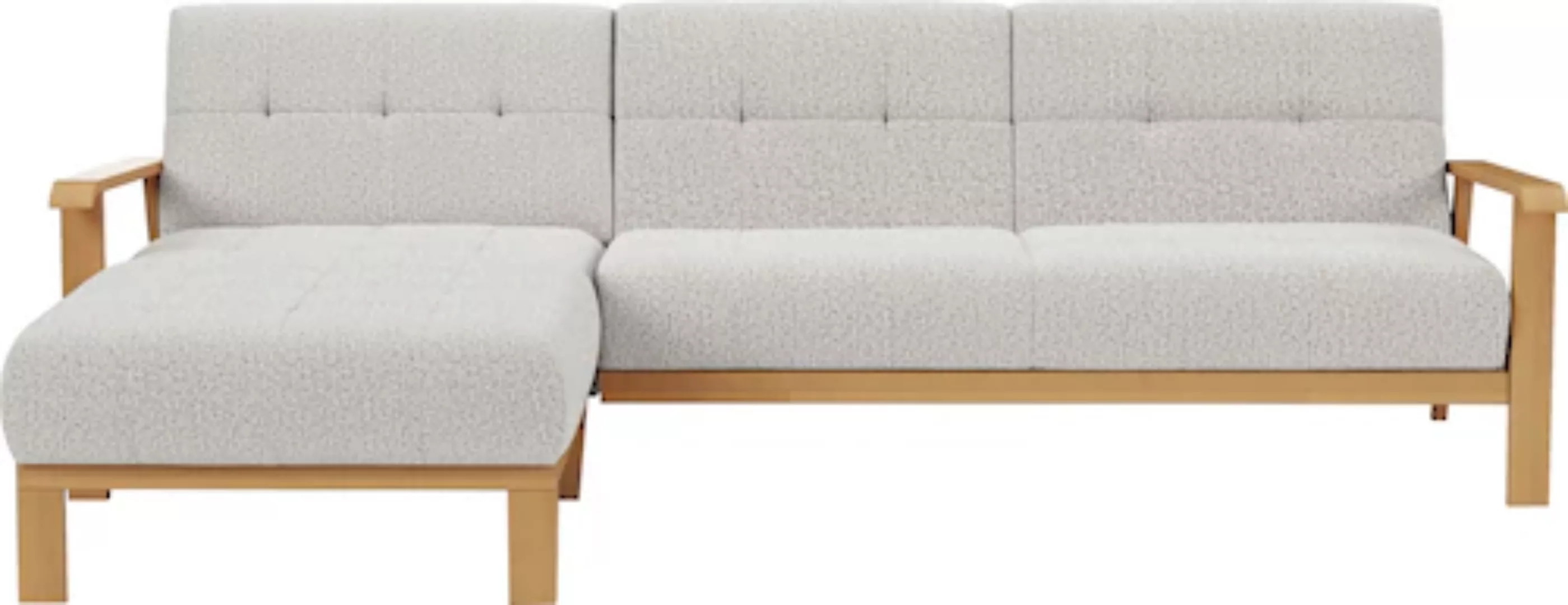 sit&more Ecksofa "Billund L-Form", Armlehnen aus eichefarbigem Buchenholz, günstig online kaufen