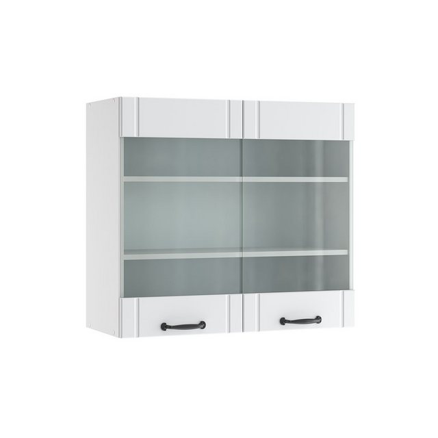 Vicco Glashängeschrank Fame-Line, Weiß Landhaus/Weiß, 80 cm günstig online kaufen