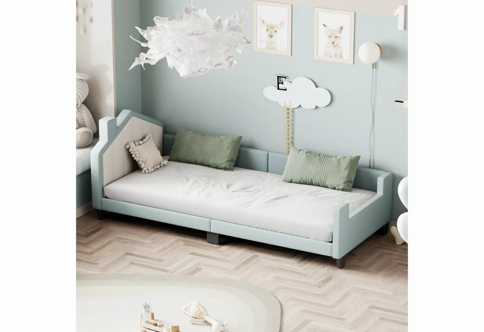 Blusmart Kinderbett Polsterbett 90*200 (Kinderschlafsofa, 1-tlg., mit Kopf- günstig online kaufen