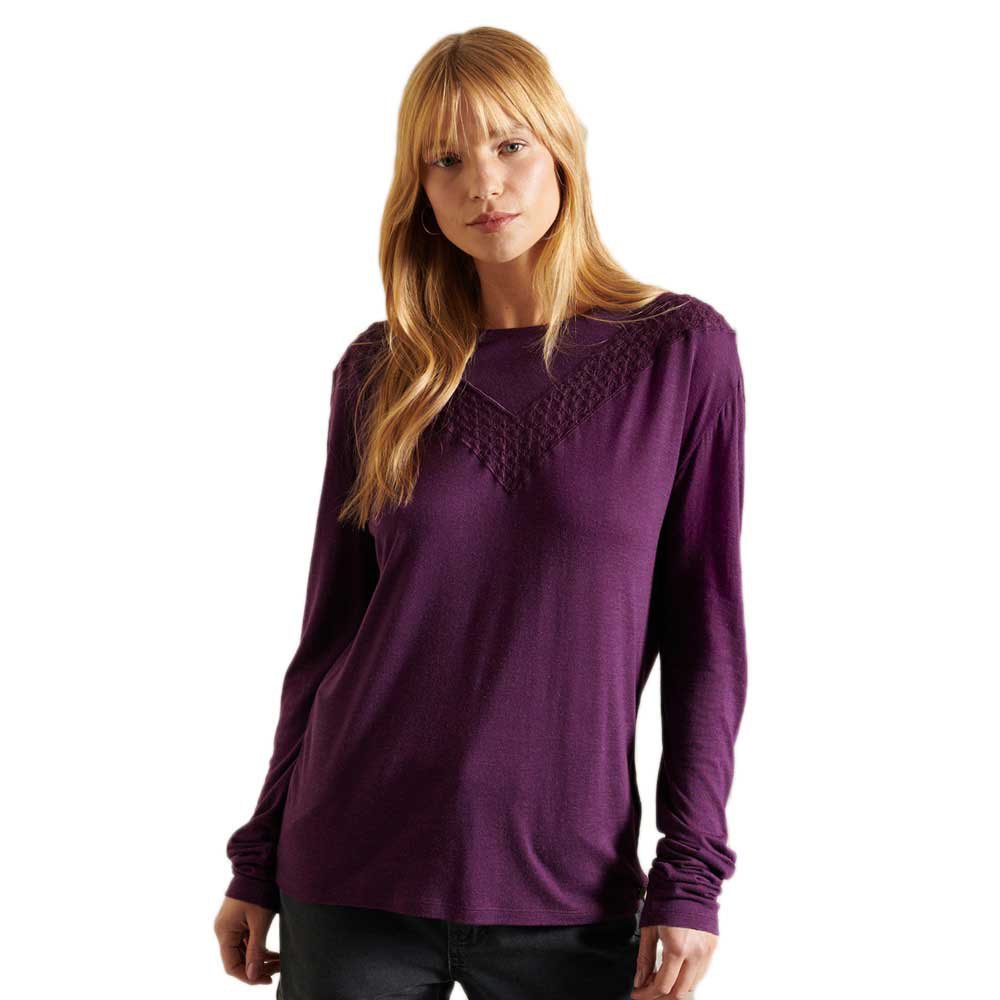 Superdry Rock Lace Langarm-t-shirt XS Vintage Smoke Purple günstig online kaufen