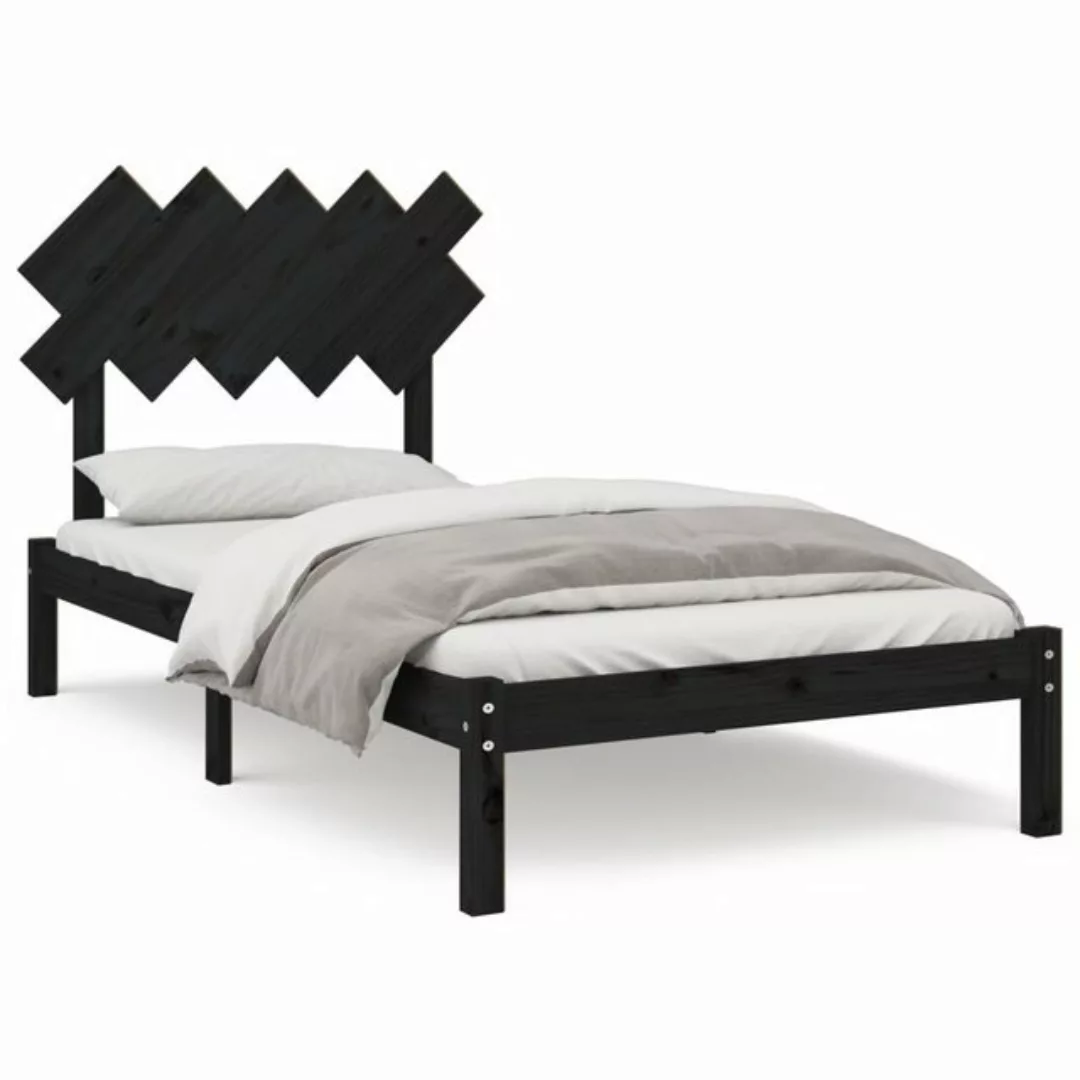 furnicato Bett Massivholzbett Schwarz 100x200 cm günstig online kaufen