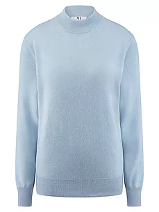 Stehbund-Pullover Modell Sabrina Peter Hahn Seide/Kaschmir blau günstig online kaufen