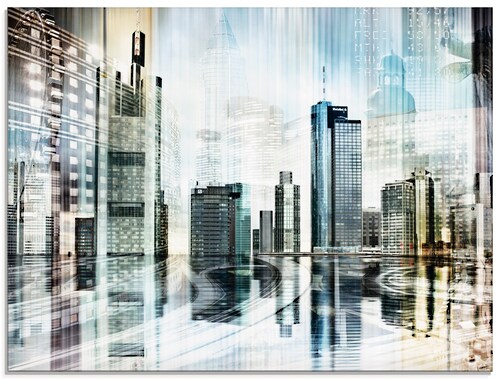 Artland Glasbild "Frankfurt Skyline Abstrakte Collage", Deutschland, (1 St. günstig online kaufen