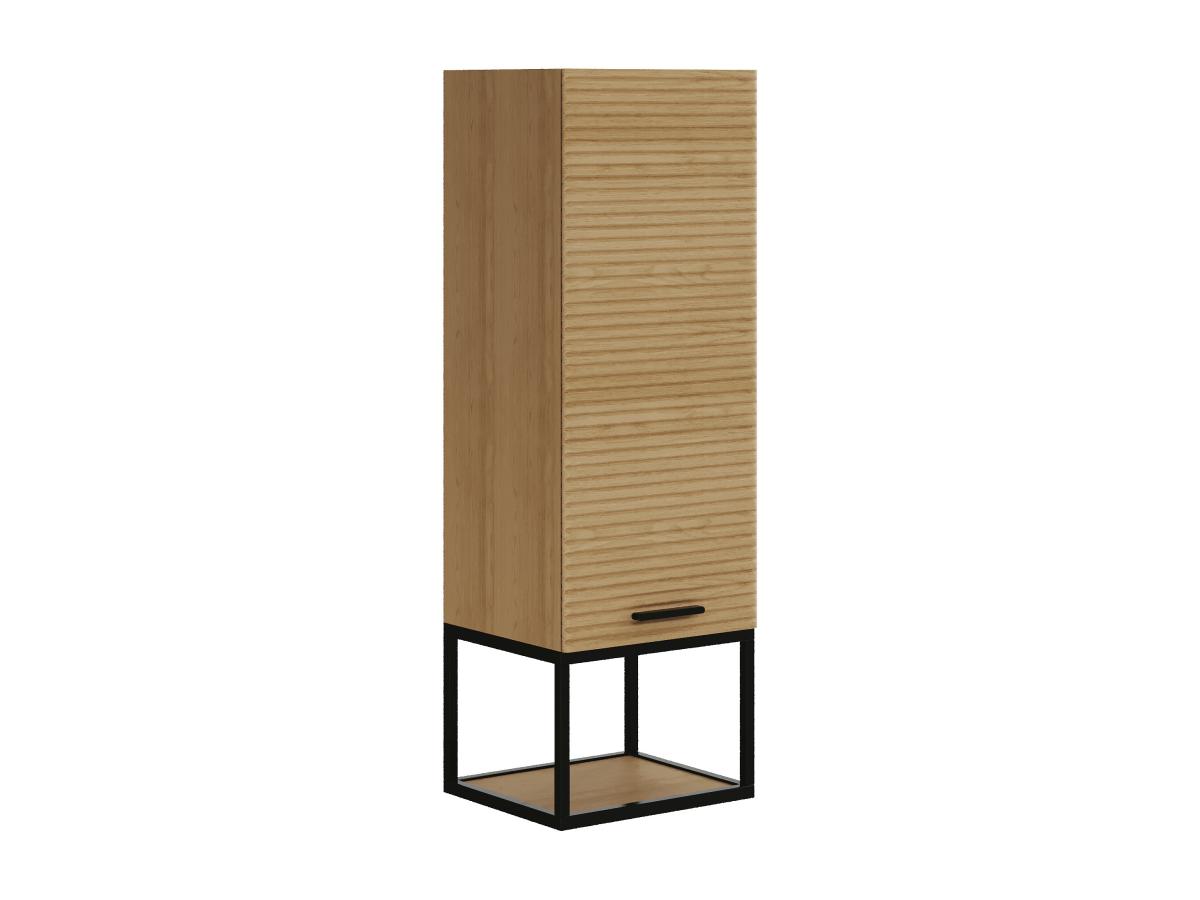 Badhochschrank hängend gestreift mit Nische - Holzfarben hell - H. 104 cm - günstig online kaufen