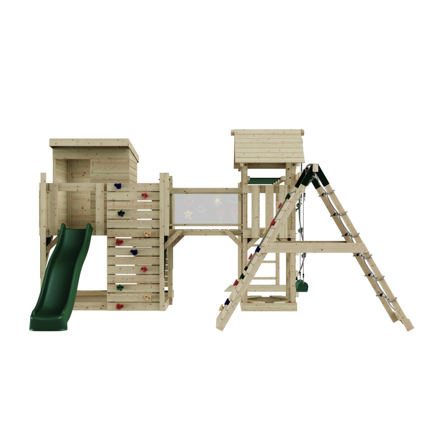 OutdoorToys Spielturm Tessa mit Kinderschaukel Dunkelgrün günstig online kaufen