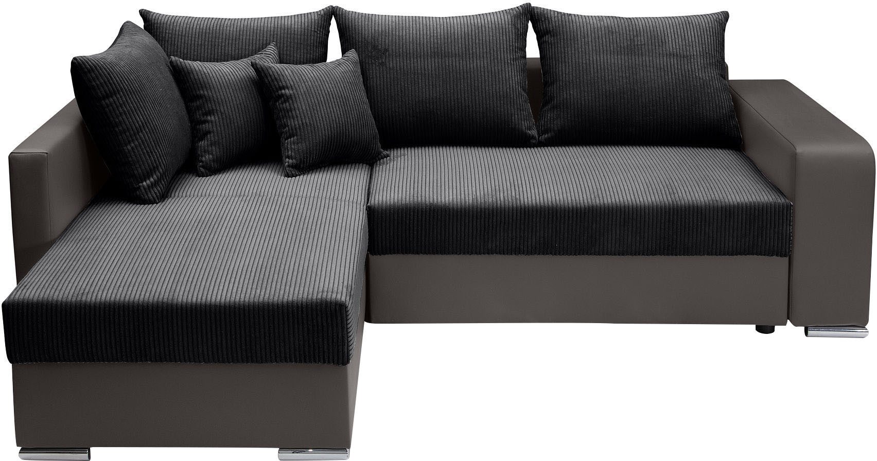 COLLECTION AB Ecksofa "John L-Form", Regalarmlehne,Bettfunktion,Bettkasten, günstig online kaufen