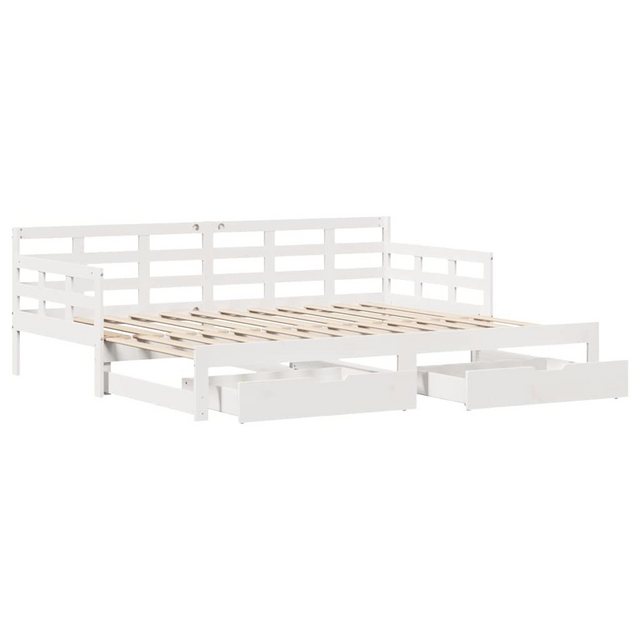 vidaXL Bett Tagesbett Ausziehbar mit Schubladen ohne Matratze Weiß 90x200cm günstig online kaufen