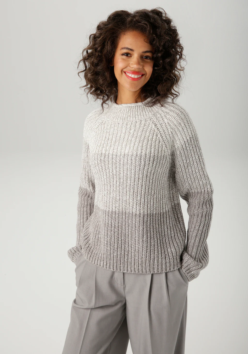 Aniston CASUAL Strickpullover, im melangefarbenen Color-Blocking - NEUE KOL günstig online kaufen