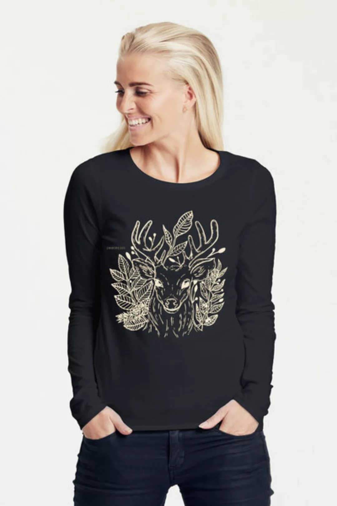 Bio-damen-langarmshirt Zauberhirsch günstig online kaufen