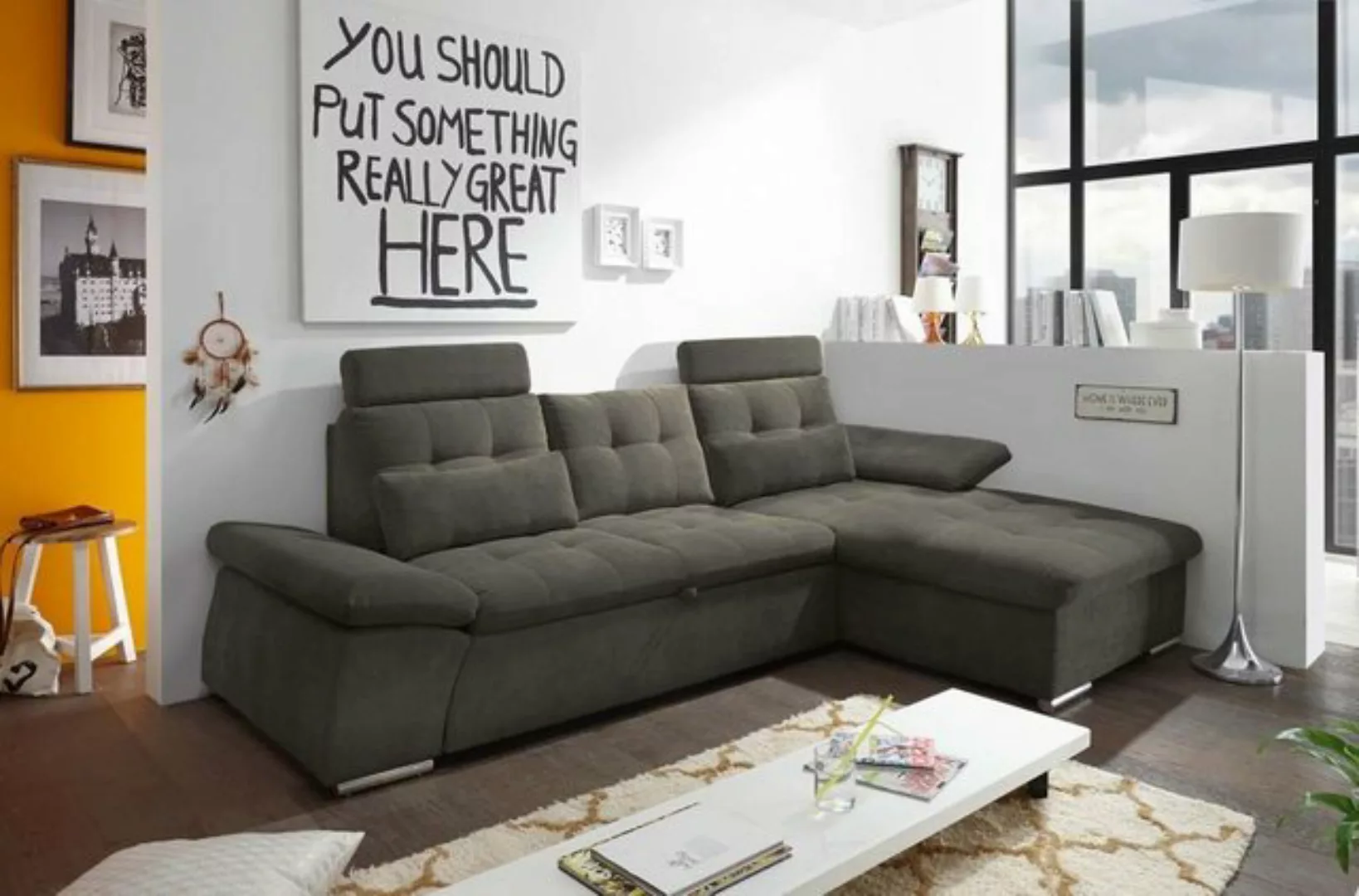 ED EXCITING DESIGN Ecksofa, Nalo Ecksofa 268x170 cm Couch Eckcouch Sofa Sto günstig online kaufen