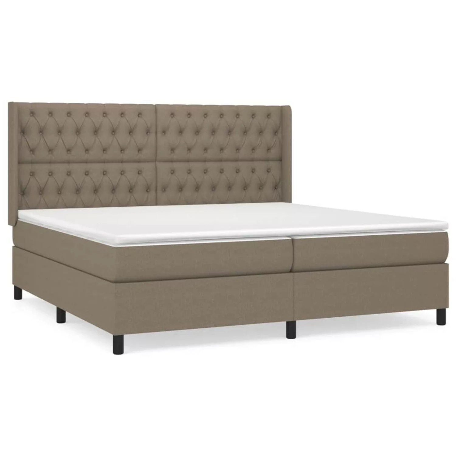 vidaXL Boxspringbett mit Matratze Taupe 200x200 cm Stoff1377646 günstig online kaufen