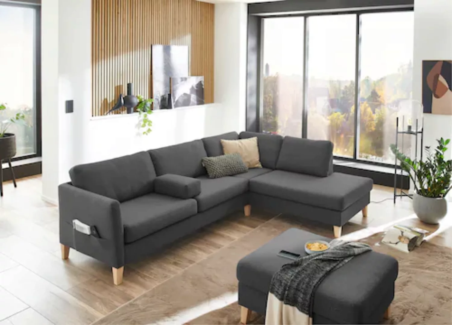 ATLANTIC home collection Ecksofa "Mailo L-Form", mit Seitentaschen und Otto günstig online kaufen