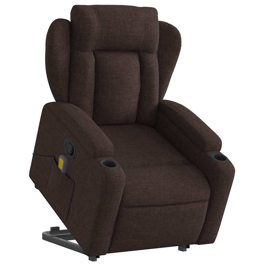 vidaXL Sessel Massagesessel mit Aufstehhilfe Dunkelbraun günstig online kaufen