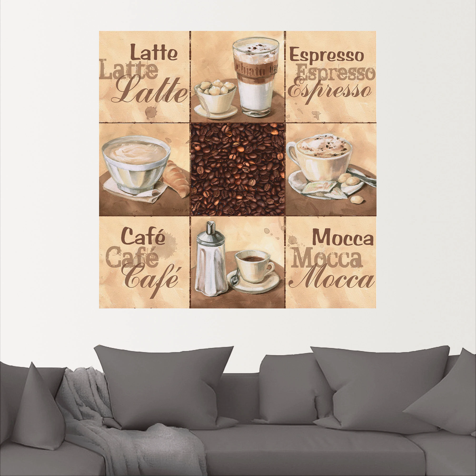 Artland Wandbild "Kaffee Collage II", Getränke, (1 St.), als Alubild, Outdo günstig online kaufen