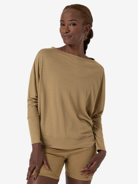 SUPER.NATURAL Langarmshirt für Damen aus Merino W KULA TOP mit leichten Fle günstig online kaufen