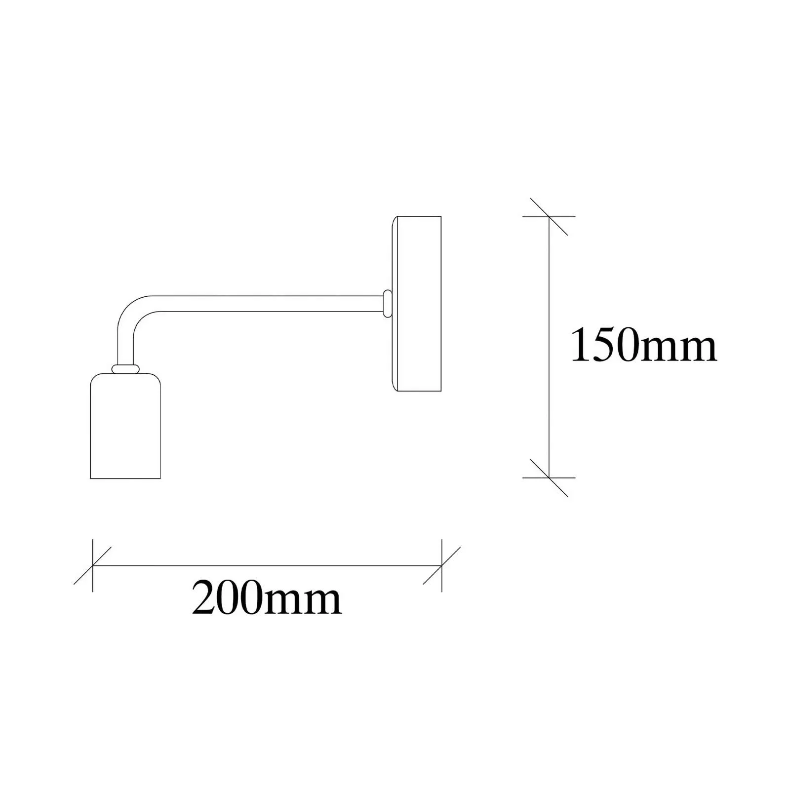 Wandlampe Denge 3434 mit offener Fassung, schwarz günstig online kaufen