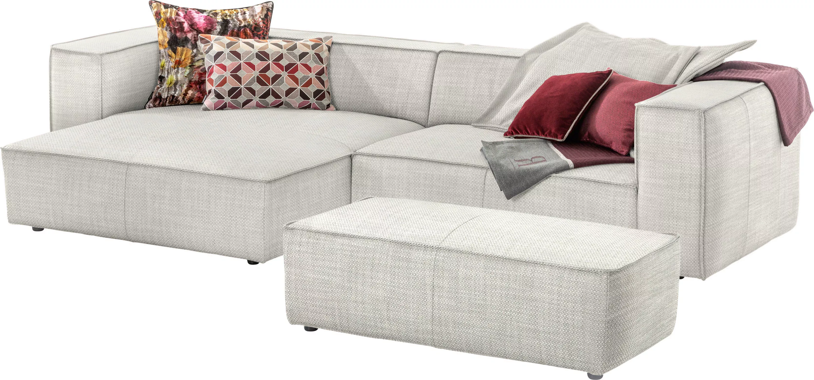 W.SCHILLIG Ecksofa "around-the-block", mit eleganter Biese, mit Federkern günstig online kaufen