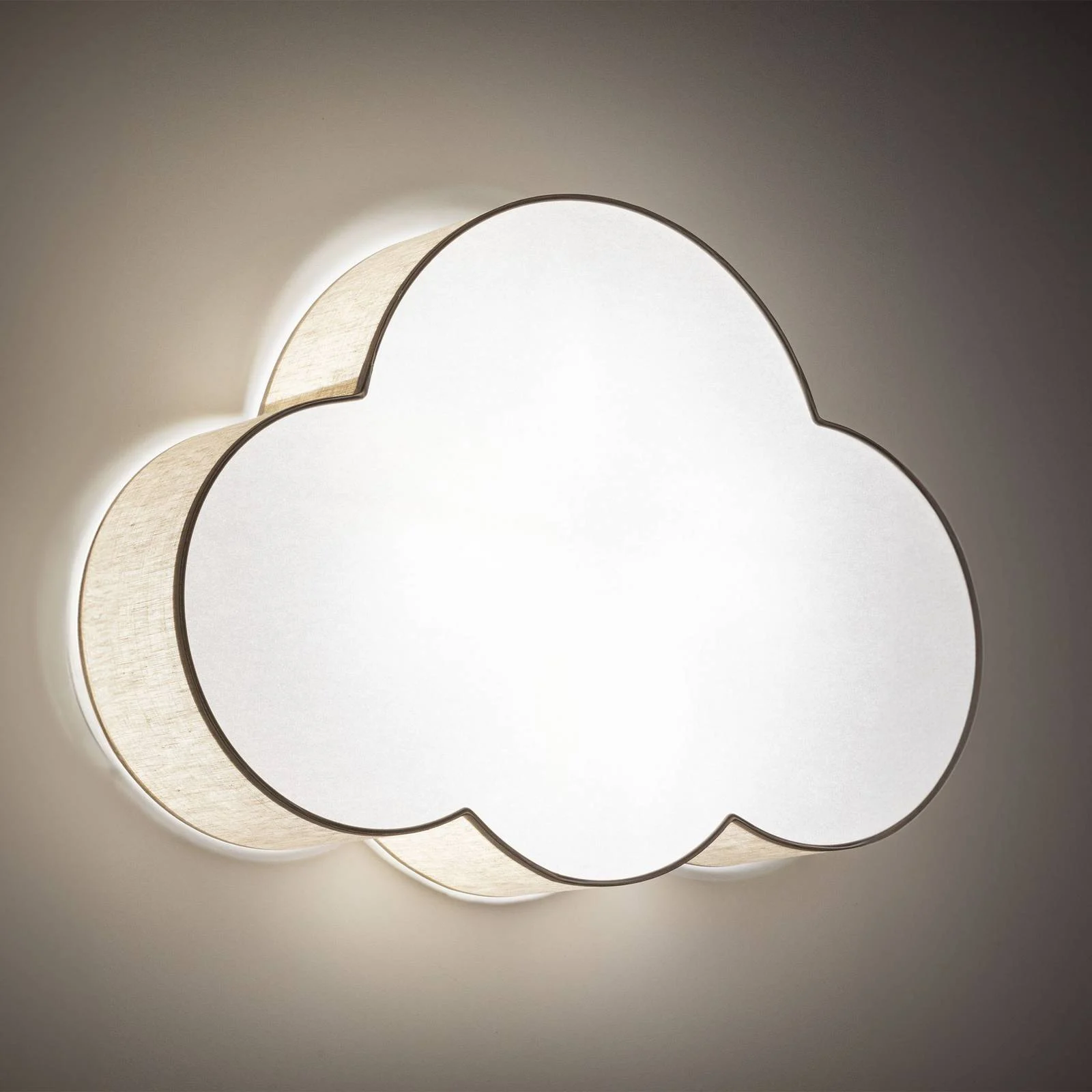 Deckenleuchte Cloud, beige, Länge 63 cm, Leinen/Kunststoff günstig online kaufen