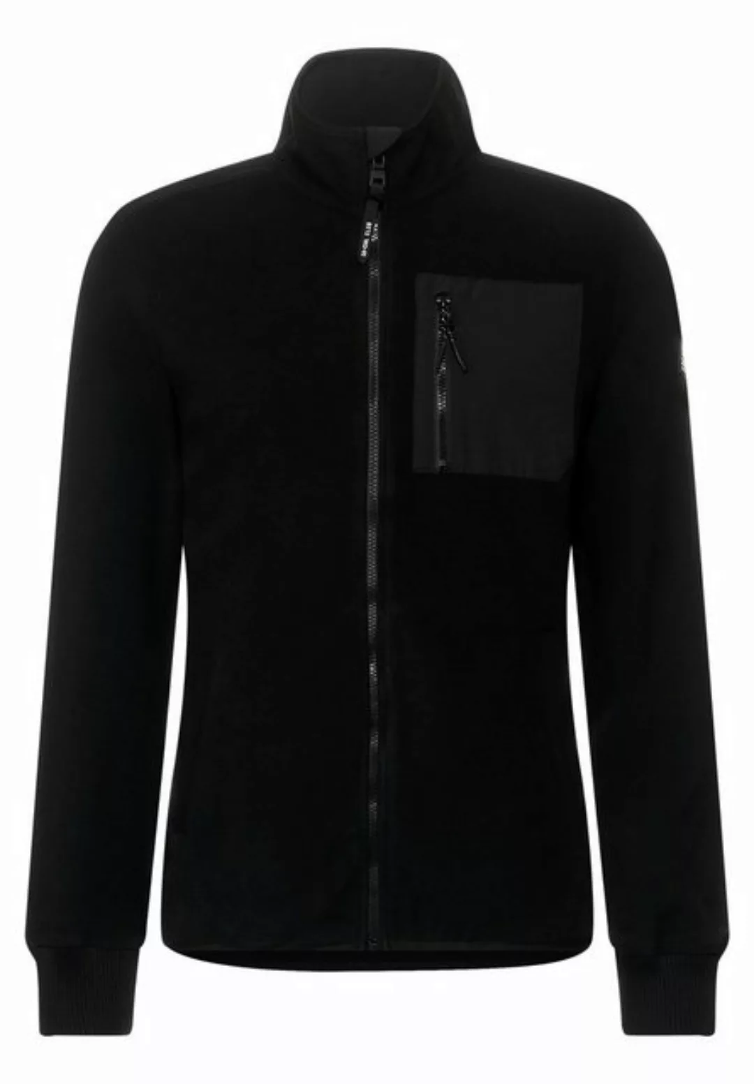 STREET ONE MEN Fleecejacke, ohne Kapuze, in Unifarbe günstig online kaufen