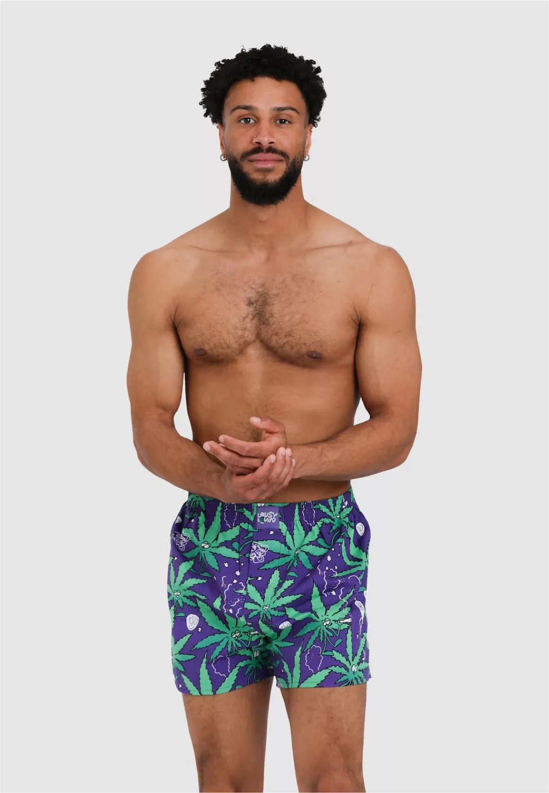 Lousy Livin 2-er Set Boxershorts Violett & Blau mit All-Over Print günstig online kaufen