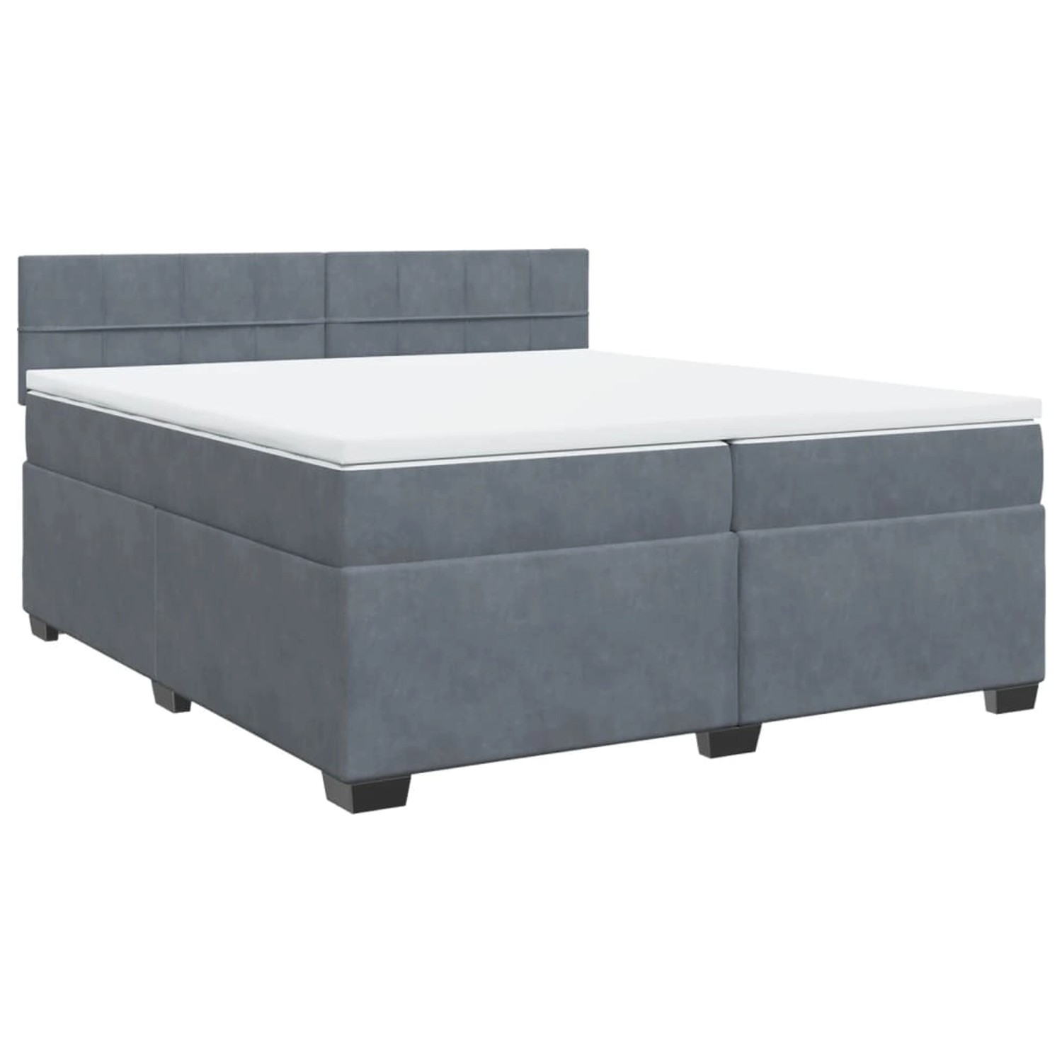 vidaXL Boxspringbett mit Matratze Dunkelgrau 200x200 cm Samt2099297 günstig online kaufen