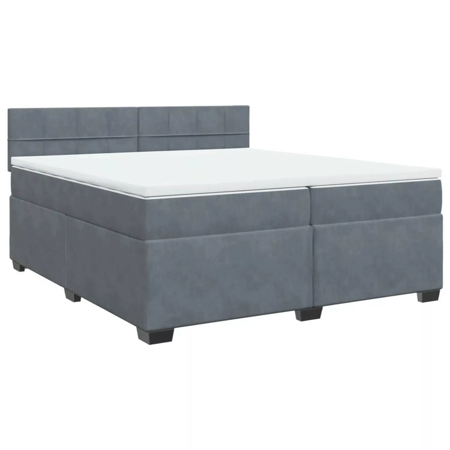 vidaXL Boxspringbett, Boxspringbett mit Matratze Dunkelgrau 200x200 cm Samt günstig online kaufen