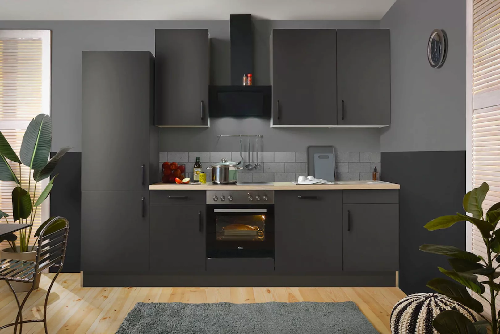 wiho Küchen Küchenzeile »"Simi", mit verstellbaren Füßen, Breite 280 cm,« günstig online kaufen