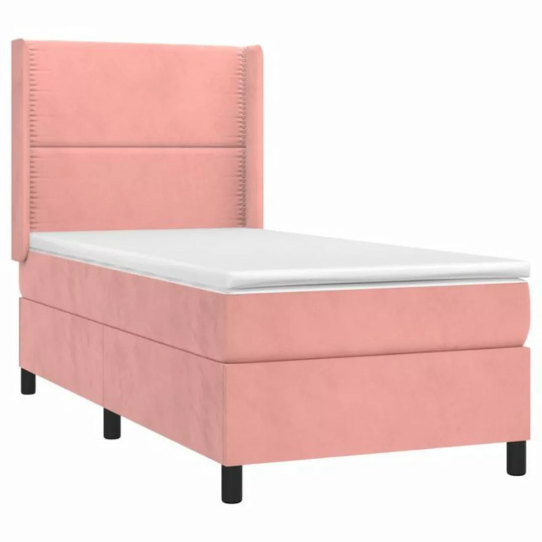 vidaXL Bett Boxspringbett mit Matratze Rosa 80x200 cm Samt günstig online kaufen