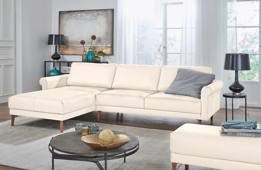 hülsta sofa Ecksofa "hs.450", Armlehne Schnecke modern Landhaus, Breite 262 günstig online kaufen
