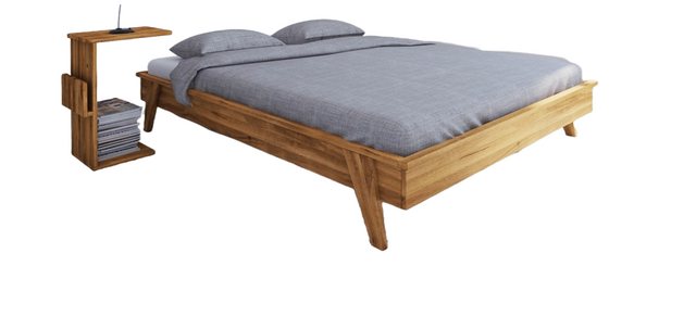 Natur24 Bett Bett Jetro 3 Sonderlänge 180x190 Wildeiche o. Kopfteil mit Hol günstig online kaufen