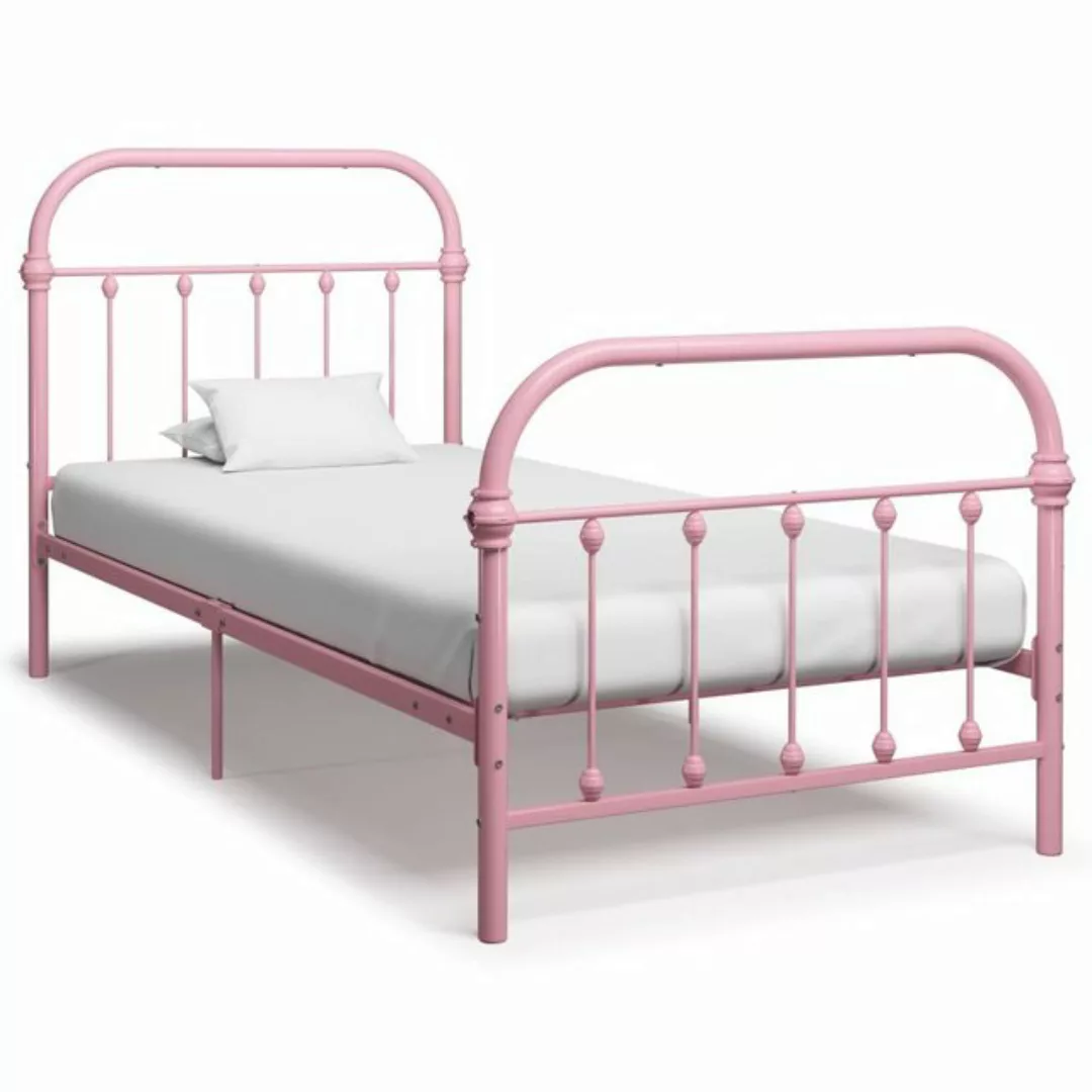 furnicato Bett Bettgestell Rosa Metall 90×200 cm günstig online kaufen