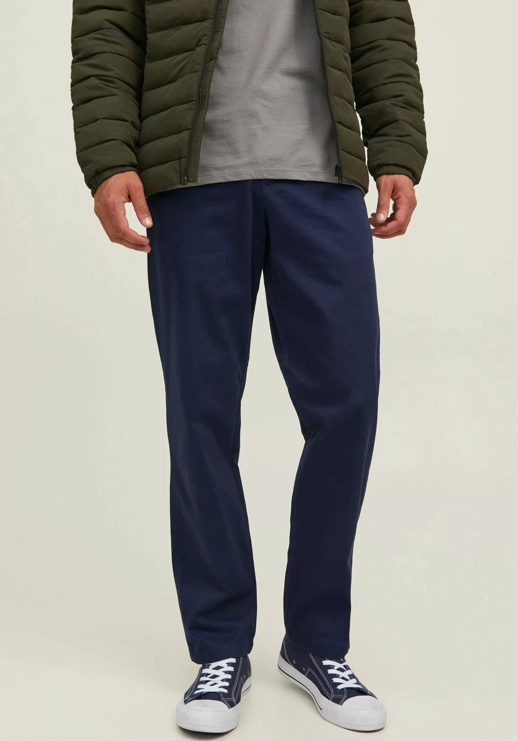 Jack & Jones Herren Chino Hose JPSTKANE JJBOWIE SA - Comfort Fit Blau - Nav günstig online kaufen