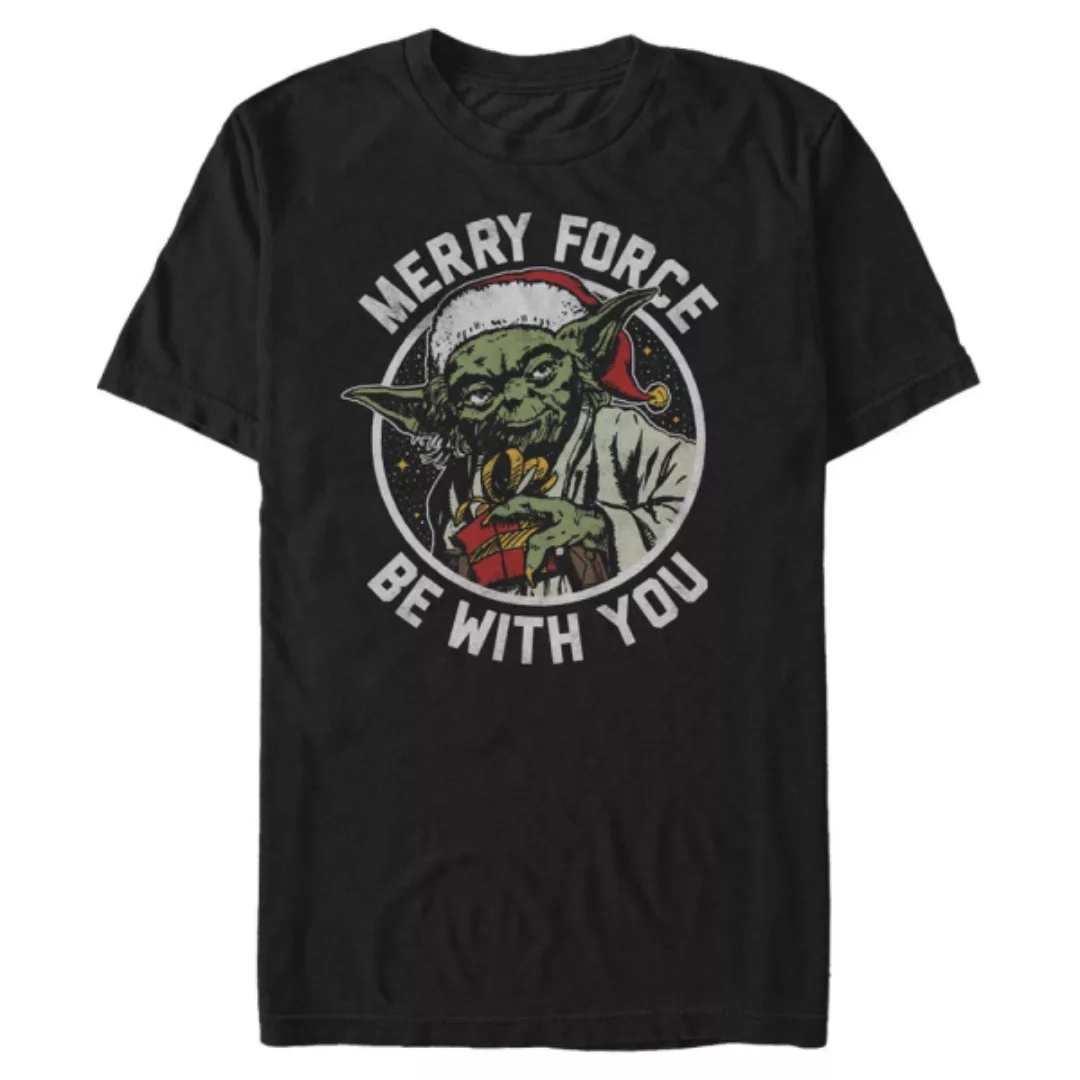 Star Wars - Yoda Merry Force - Weihnachten - Männer T-Shirt günstig online kaufen