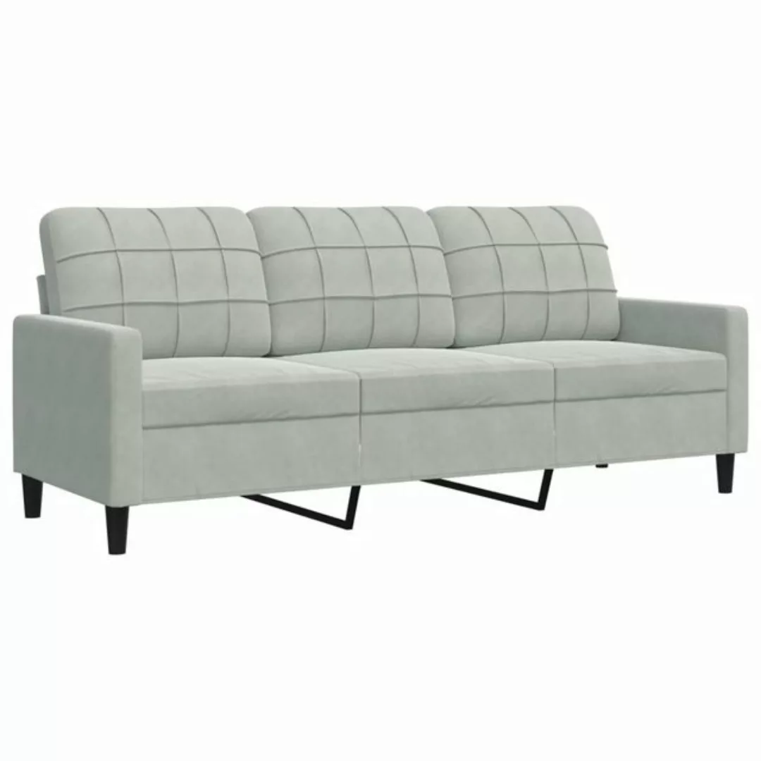 vidaXL Sofa 3-Sitzer-Sofa Hellgrau 180 cm Samt günstig online kaufen