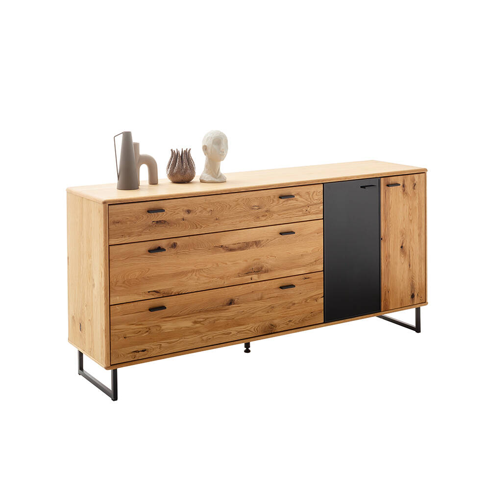 Sideboard in Wildeiche geölt (teilmassiv) mit anthrazit ALBACETE-05, B/H/T günstig online kaufen