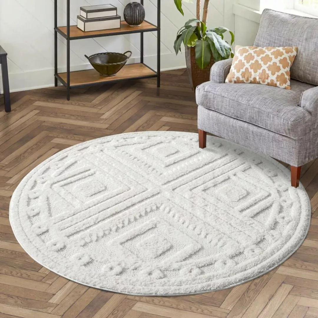 Carpet City Hochflor-Teppich »FOCUS777«, rund, Boho-Teppich, Hochtief-Muste günstig online kaufen