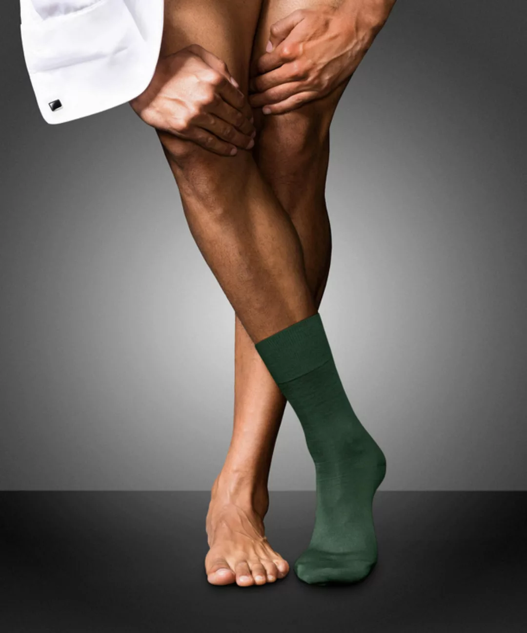 FALKE No. 6 Finest Merino & Silk Gentlemen Socken, Herren, 45-46, Grün, Uni günstig online kaufen